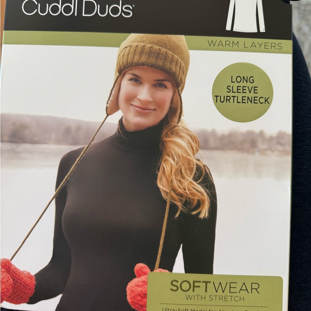Cuddl Duds Women's Black Long Sleeve Turtleneck
